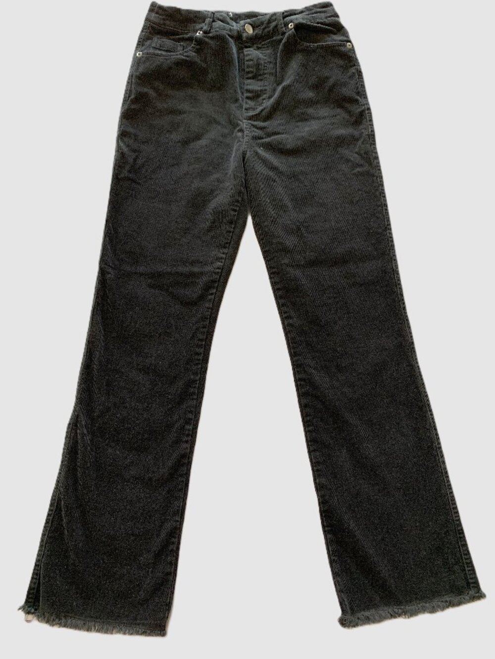Forever 21 Black Corduroy Women Pants Frayed Hems Boot Cut Size 2/26